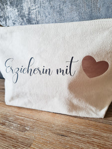 Kosmetiktasche- Erzieherin mit Herz